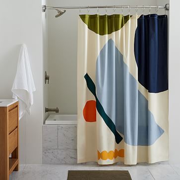 Organic Donna Wilson Balance Shape Shower Curtain | West Elm (US)
