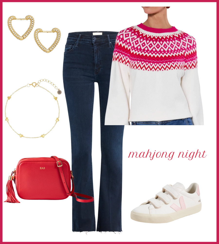 Valentine's Day outfit idea: Mahjong night, Galentine's Day outfit. More on DoSayGive.com  

 #LTKSaleAlert #LTKFindsUnder50 #LTKFindsUnder100