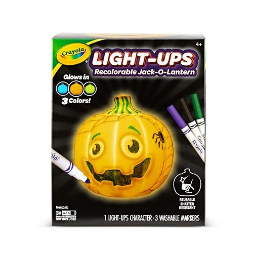Crayola Light-Ups - Jack-O-Lantern, Reusable Light Up Pumpkin Toy, Halloween Craft, Cute Glow in The Dark Decor & Night Light, Halloween Toy, Ages 4, 5, 6 | Amazon (US)
