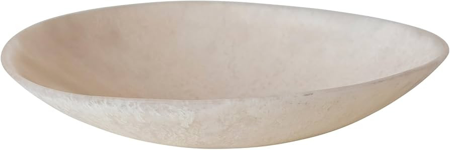 Creative Co-Op Matte Marbled Resin Serving Bowl, Blush Pink | Amazon (US)