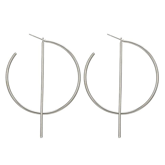 YRY Simple Bar Circle Dangle Earring Lightweight Hypoallergenic Big Hoop Earrings for Women | Amazon (US)