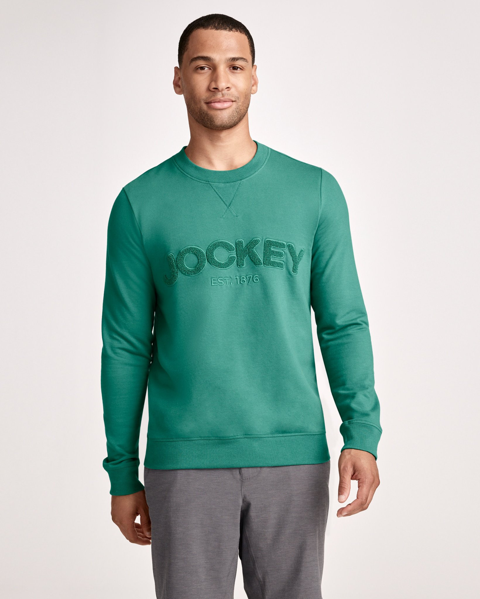 Lightweight Cotton Blend Fleece Crew Sweatshirt | Jockey