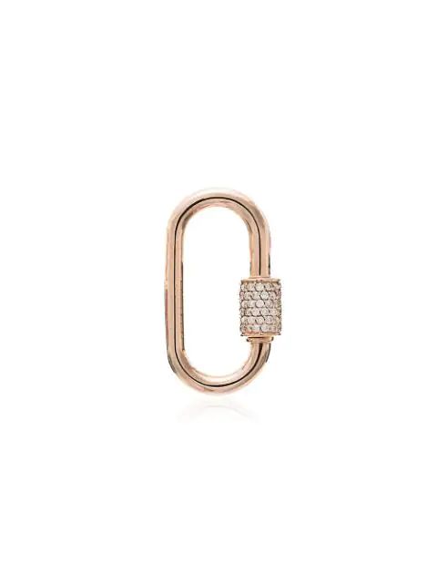 Marla Aaron 14kt Rose Gold Medium Diamond Lock Charm  - Farfetch | Farfetch Global