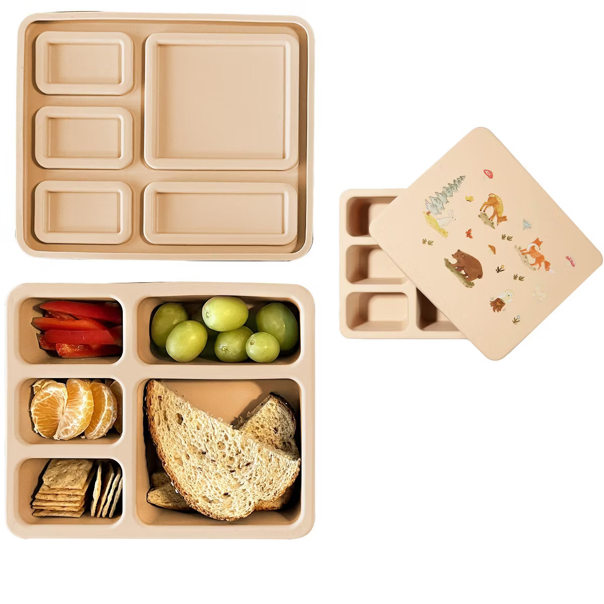 Austin Baby Co Leak-proof Silicone Bento Box - Woodland Oat | Target