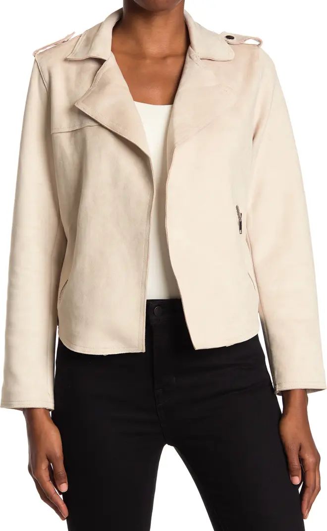 T Tahari Faux Suede Crop Moto Jacket | Nordstromrack | Nordstrom Rack