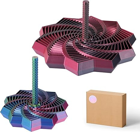 2 PCS 3D Printed Sensory Fidget Star with Handles, Colorful Fractal Expanded Fidgets Hexagon Whir... | Amazon (US)
