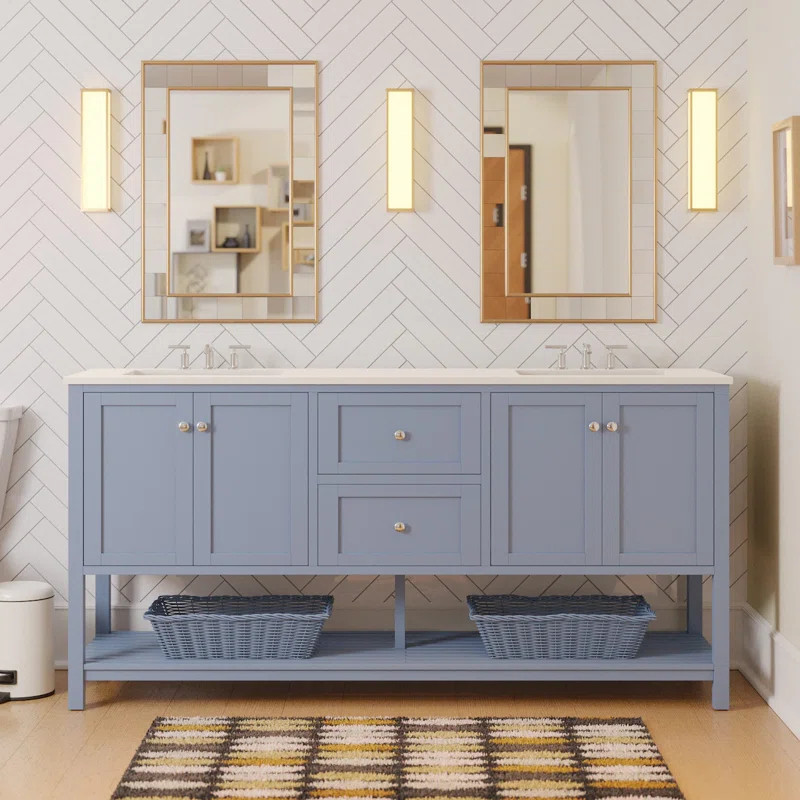 Binne 72'' Double Bathroom Vanity with Top | Wayfair North America