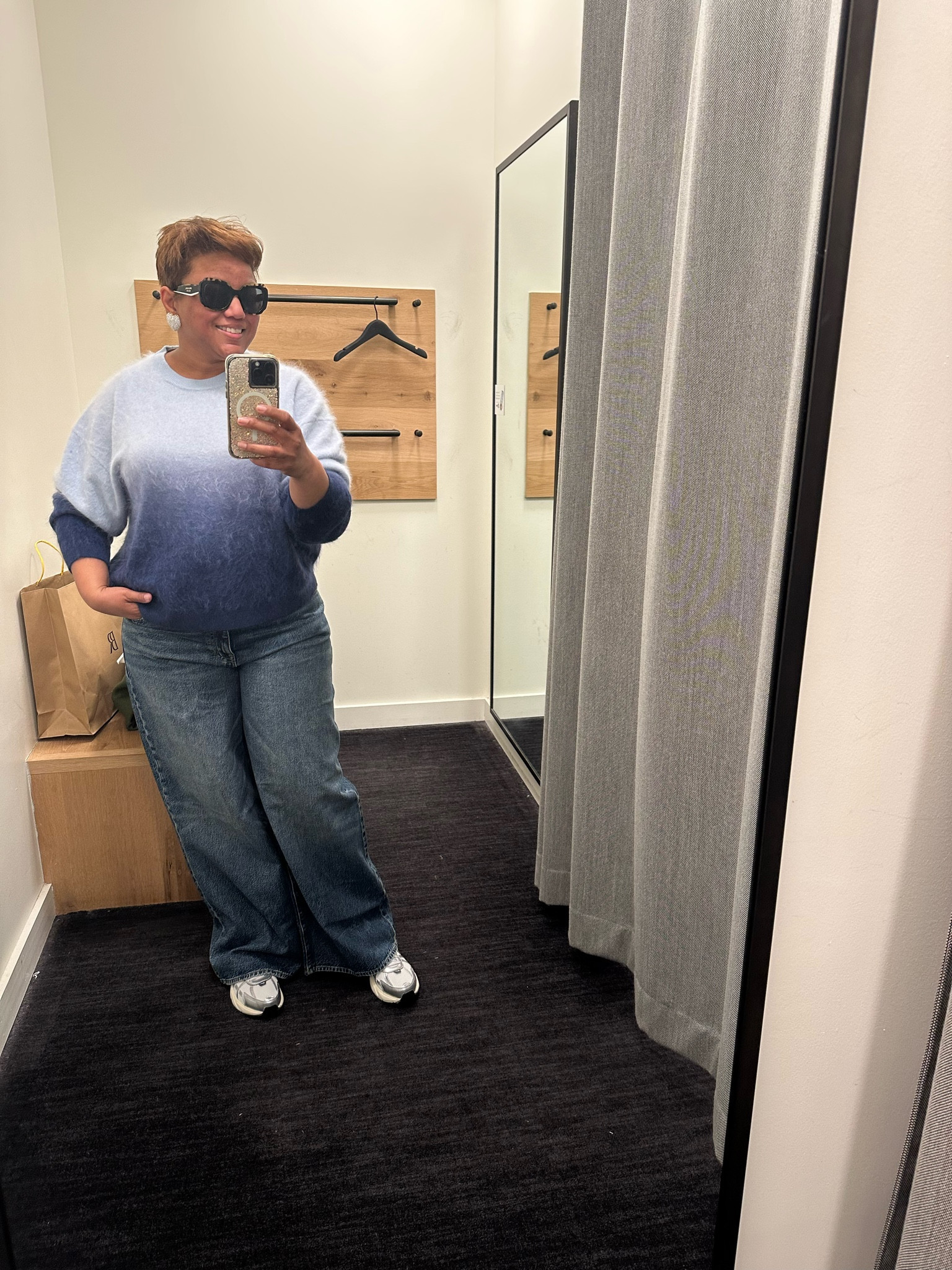 This sweater!!!  It’s an oversized fit!  I purchased my typical size XL. 💙💙💙