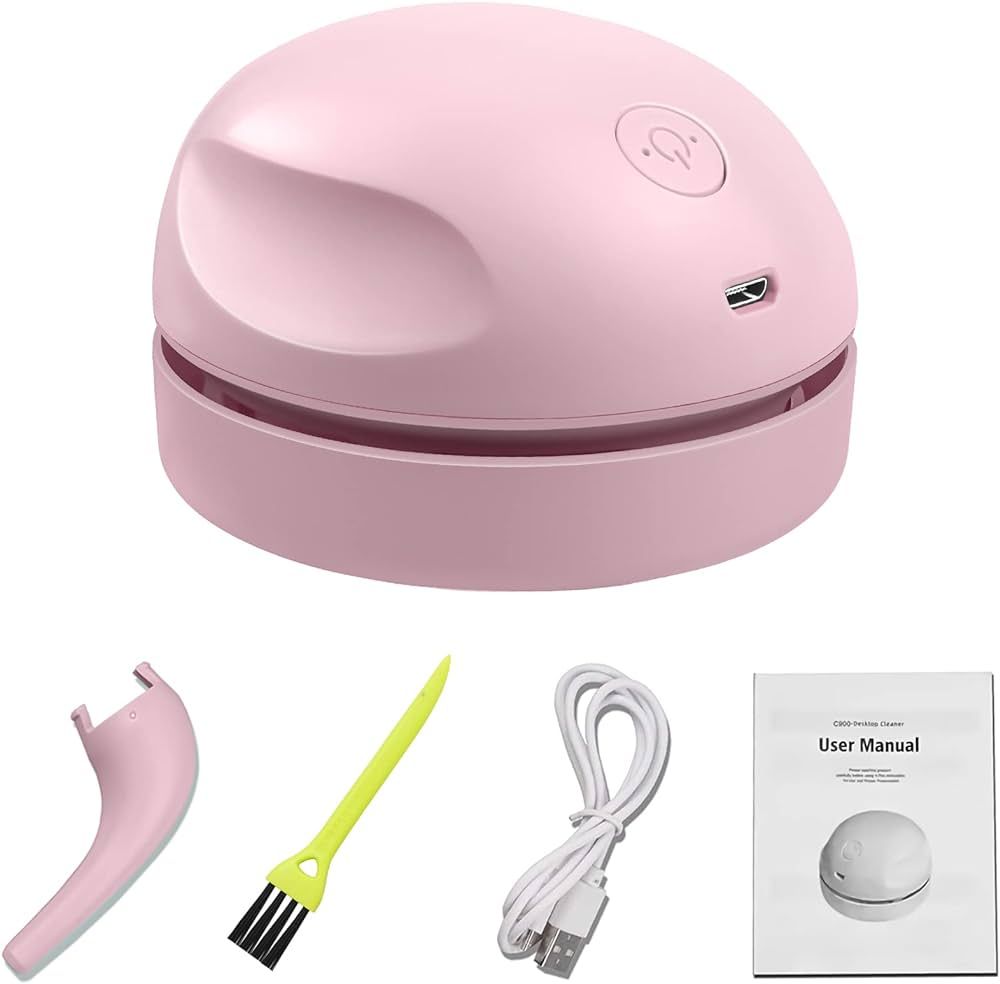 Desktop Vacuum Cleaner USB Charging with Vacuum Nozzle Cleaning Brush, Detachable Design & Portab... | Amazon (US)