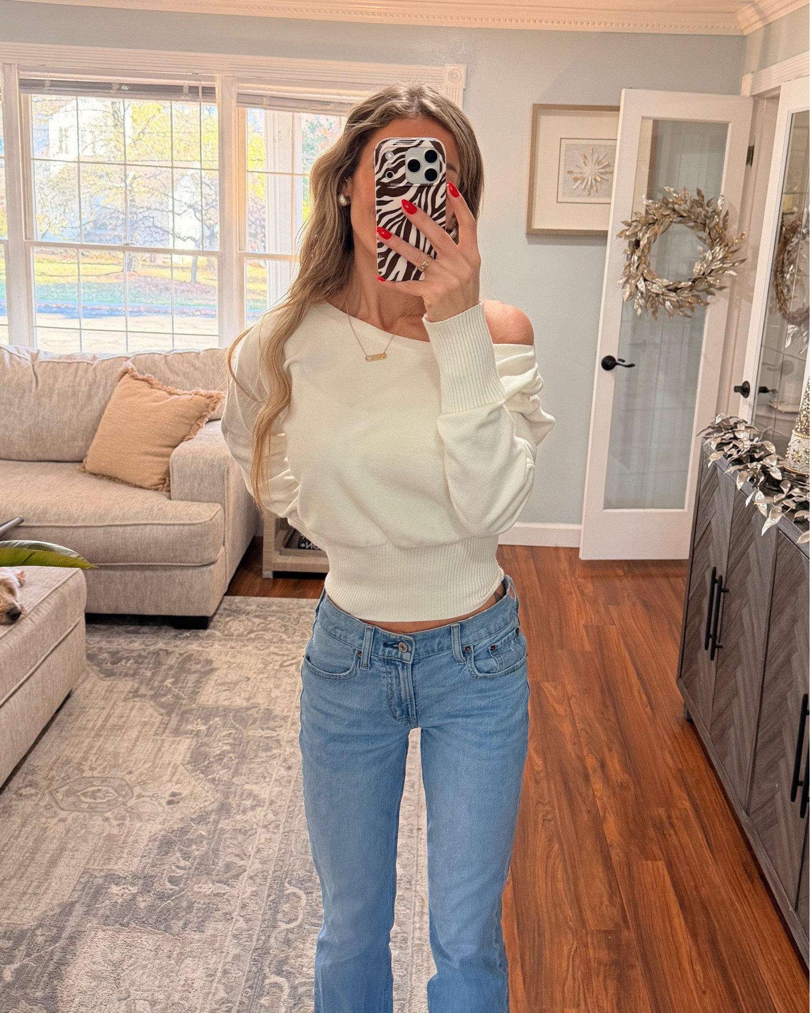 This sweater?? SHEIN, $12!!!😍 I wear it so often! Beautiful quality and super soft. Not see-through either!

The jeans are my all-time-favorite boot cut mid-rise from Abercrombie and they’re half off!! 

I’m wearing a size small in the sweater and size 25 in jeans. 👖 

Everything is linked below! ⬇️ 

#LTKgrwm #LTKGiftGuide #LTKCyberWeek