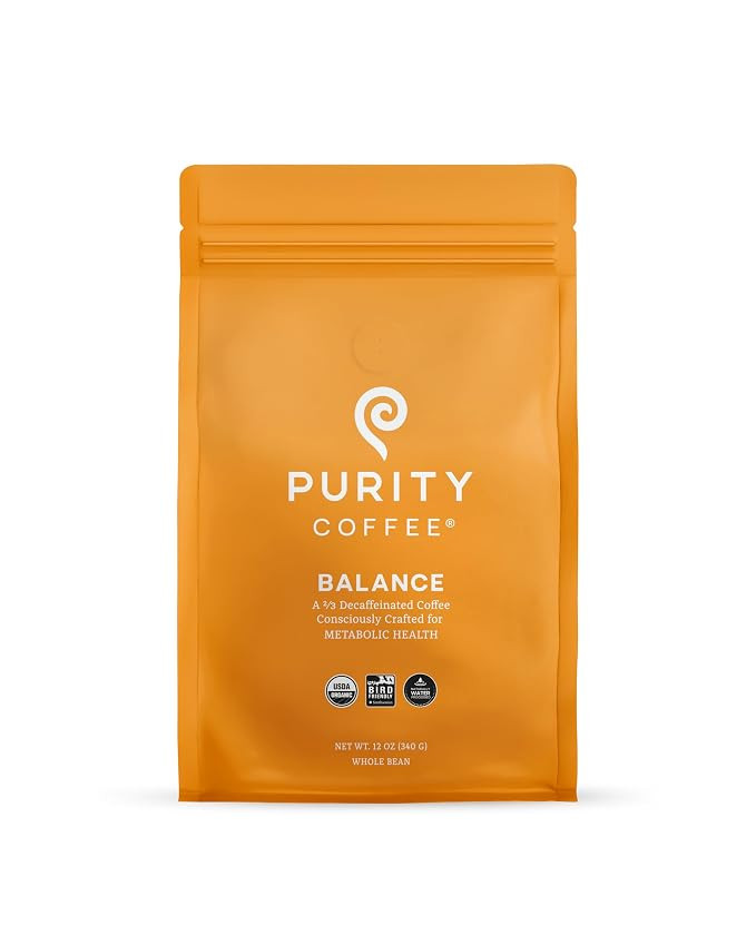 Purity Coffee BALANCE 2/3 Decaf Medium Roast Whole Bean Coffee (12oz Bag) - Specialty-Grade Mount... | Amazon (US)