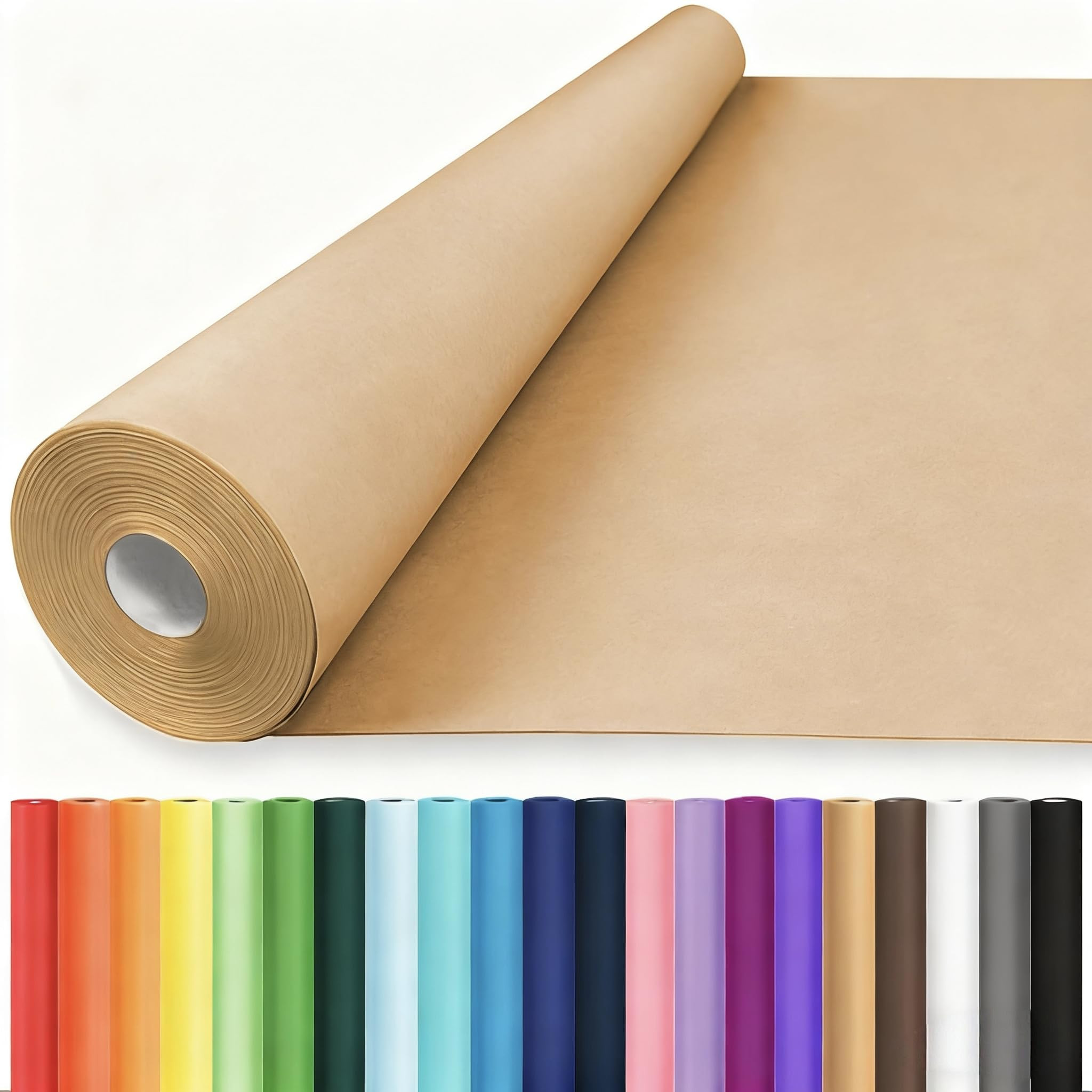Vanhench 36"x 2520" (210') Brown Wrapping Paper Roll for Bulletin Board Paper, Kraft Paper, Thank... | Amazon (US)