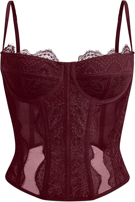 Corset Tops for Women Going Out Fall Fashion Crop Sexy Lace Outfit | Amazon (US)