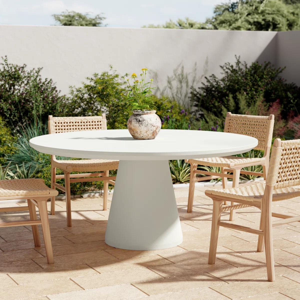 Delijah Round Outdoor Dining Table , 63'' in. W 63'' in. D | Wayfair North America