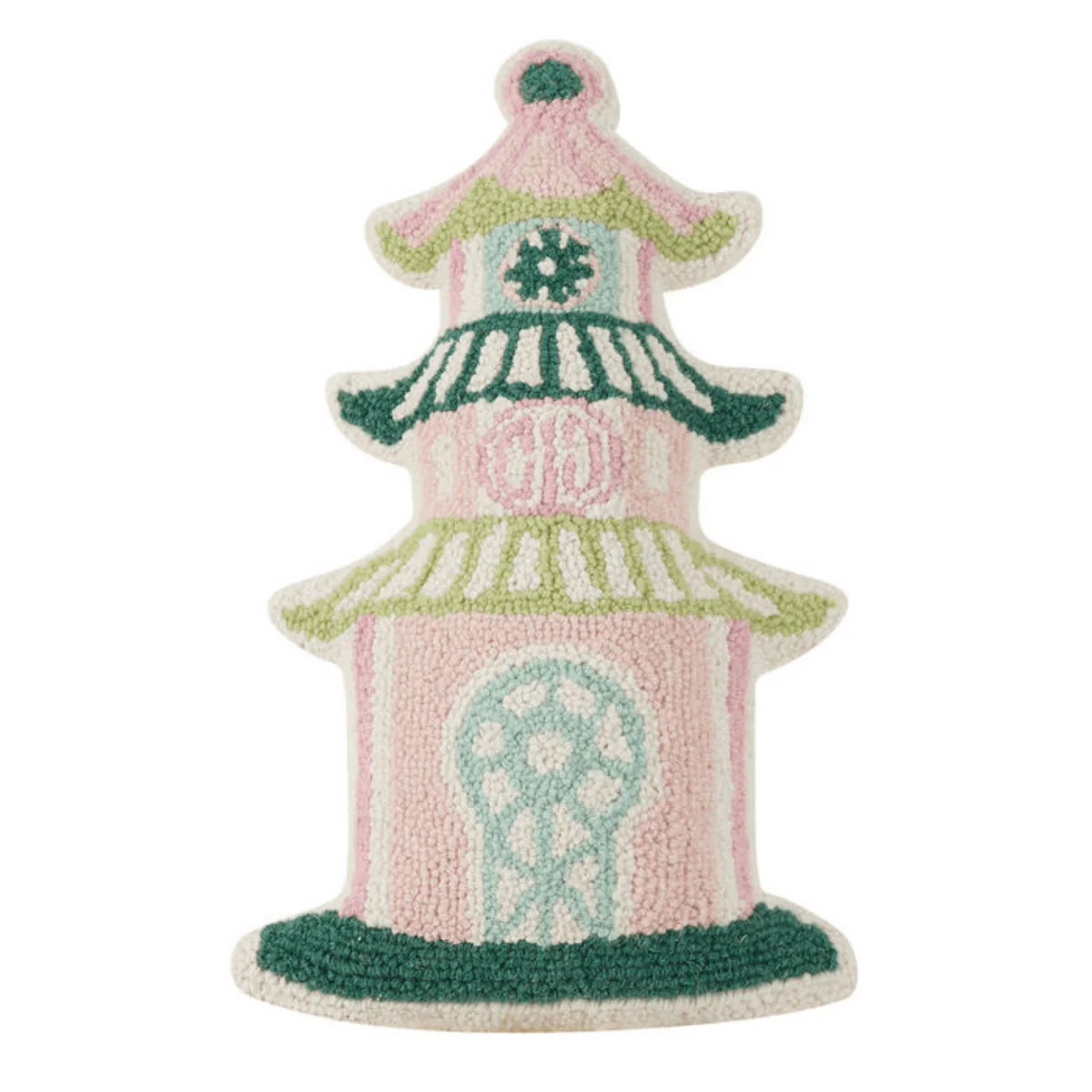 Pagoda Shaped Latch Hook Throw Pillow | The Well Appointed House, LLC