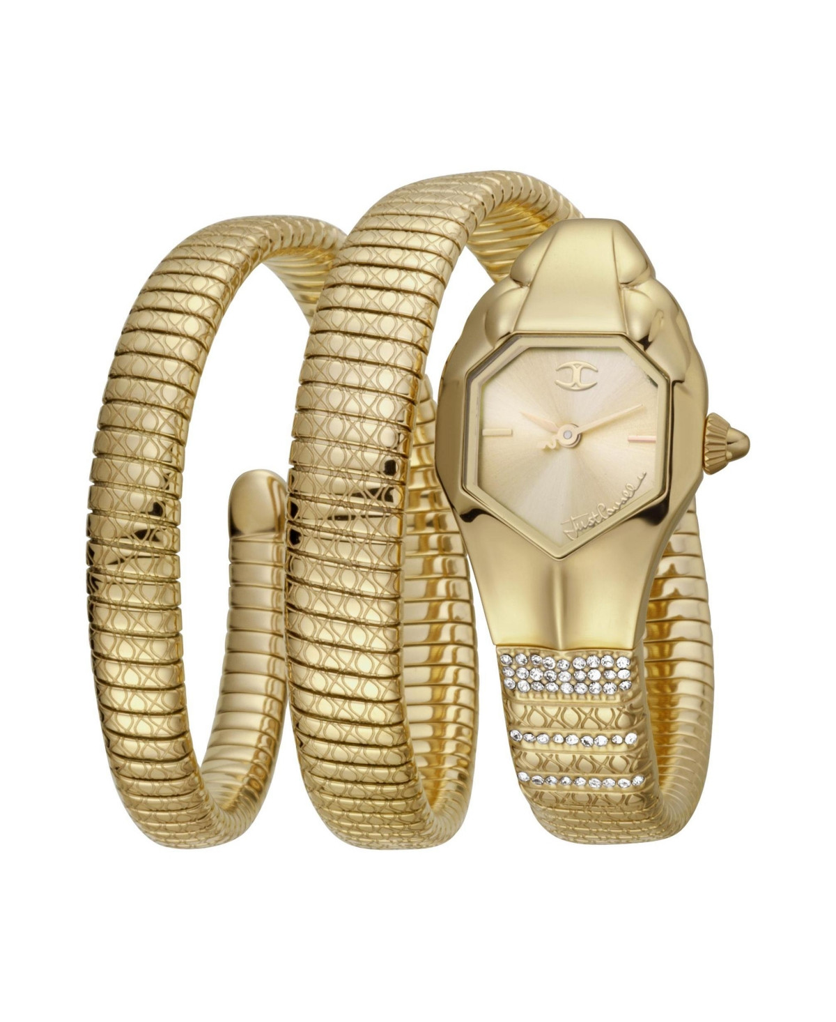 Just Cavalli Women's Glam Snake Quartz Ip Stainless Steel Bracelet Watch - Ip gold | Macy's