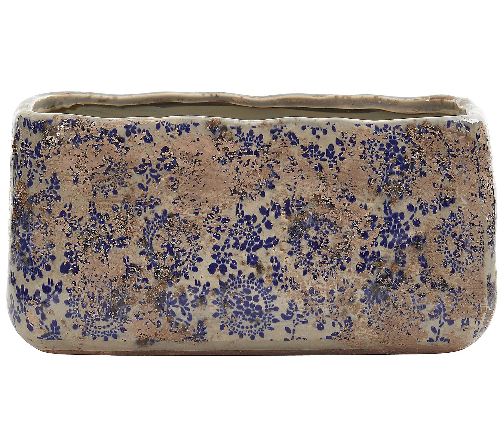 Nearly Natural 10"" Tuscan Ceramic Rectangle Pla nter | QVC