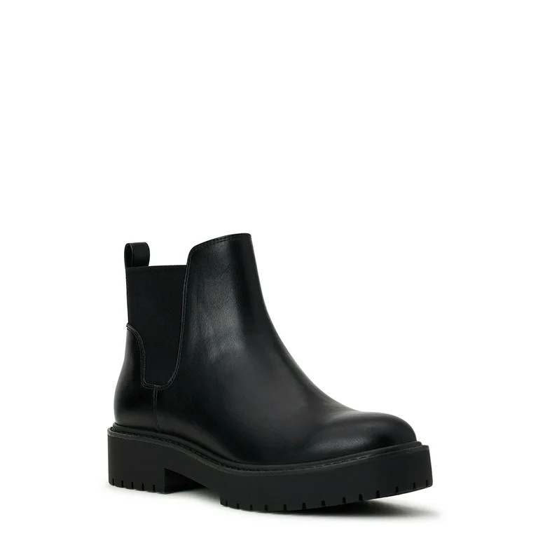 Time and Tru Women's Faux Suede Chelsea Boots with Lug Sole - Walmart.com | Walmart (US)