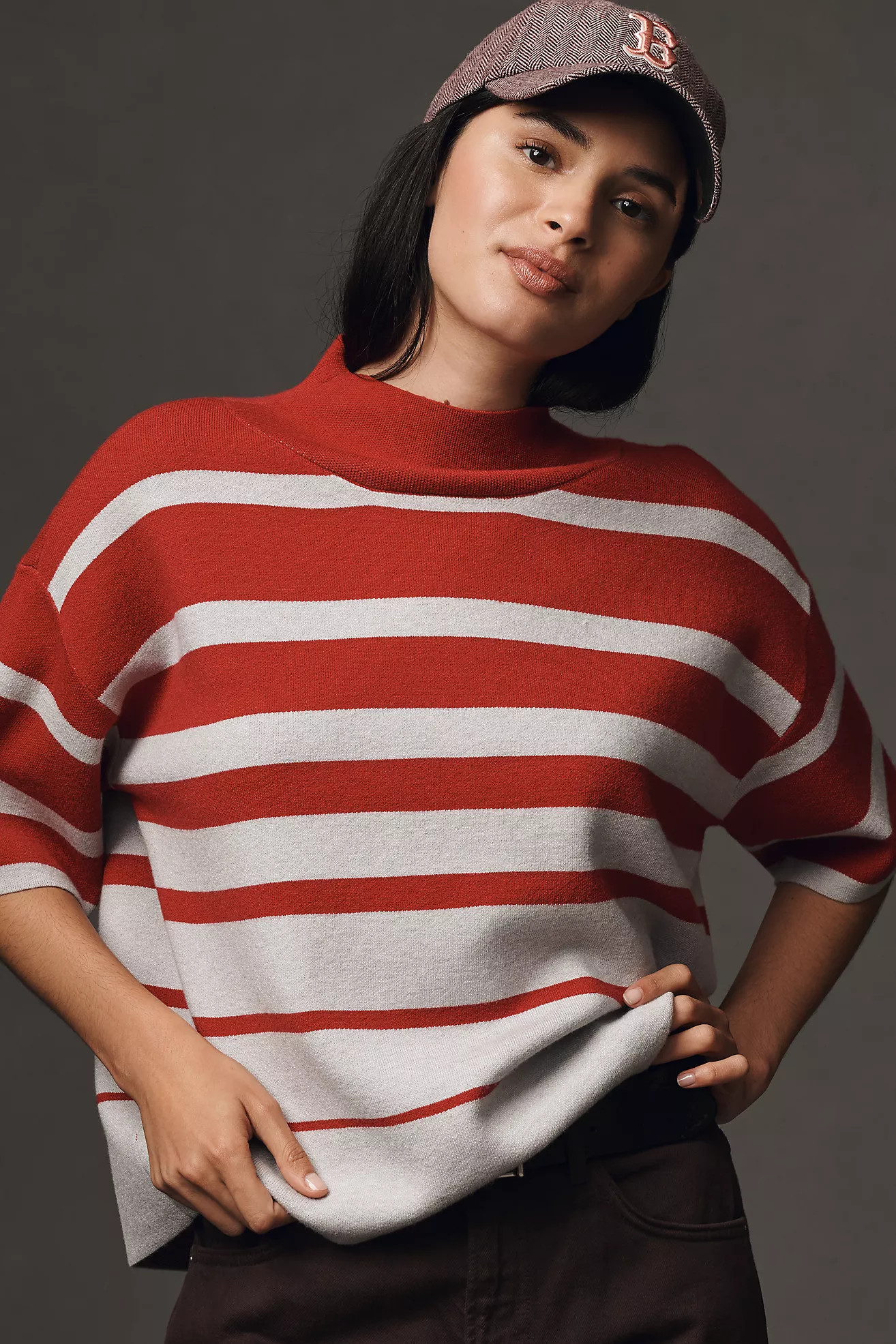 The Carys Mock-Neck Sweater by Maeve: Short-Sleeve Edition | Anthropologie (US)