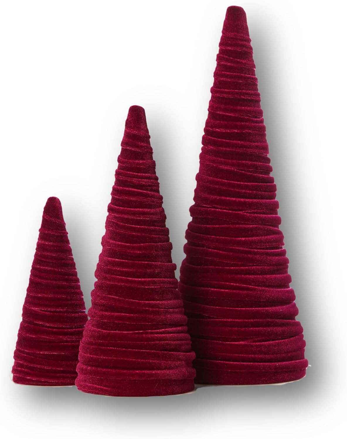 Set of 3 Burgundy Velvet Trees (Burgundy) | Amazon (US)