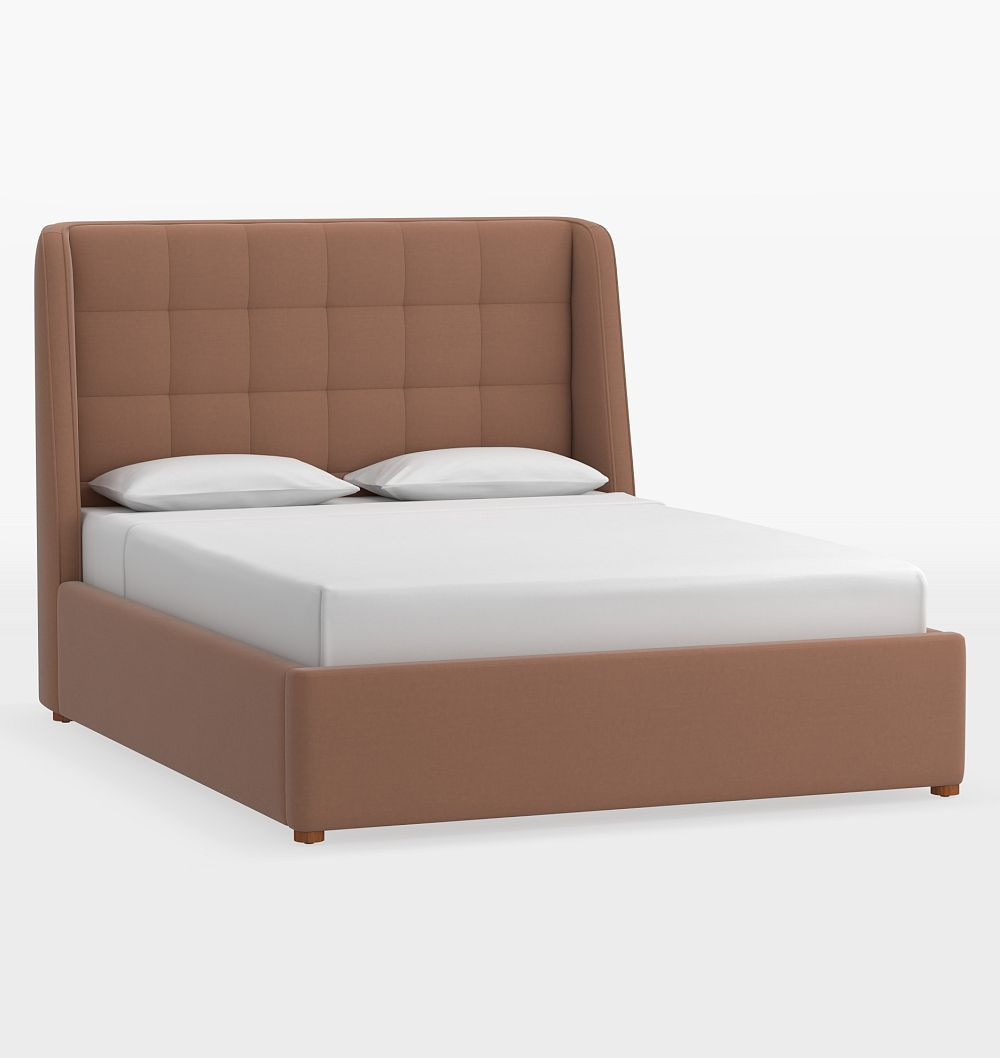 Kenton Upholstered Bed - Queen - Cannes Velvet Umber | Rejuvenation