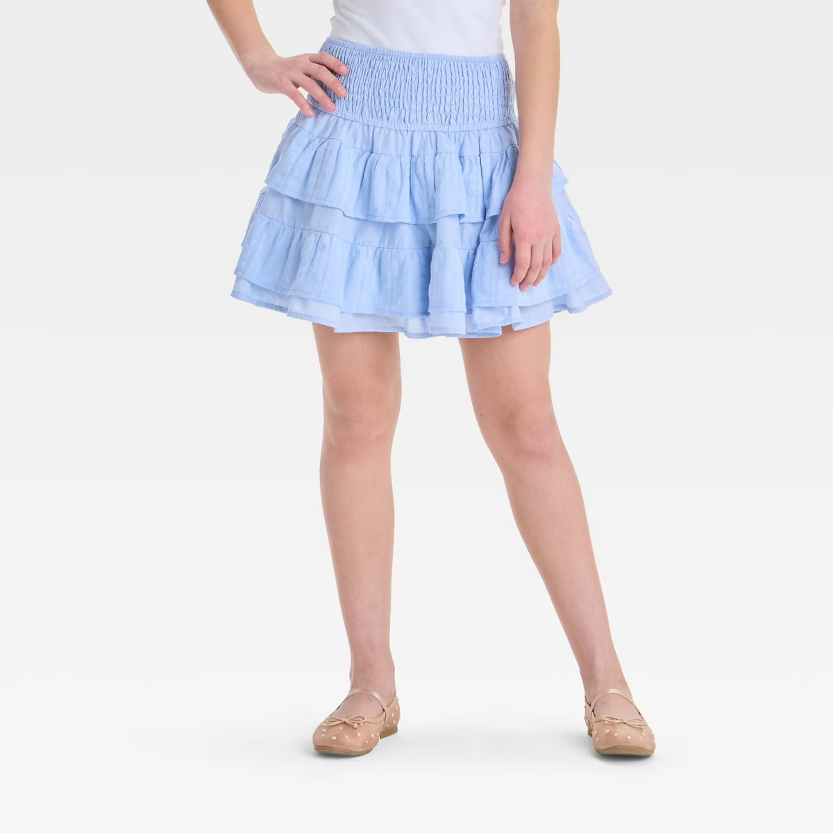 Girls' Smocked Waist Tiered Circle Skirt - art class™ | Target