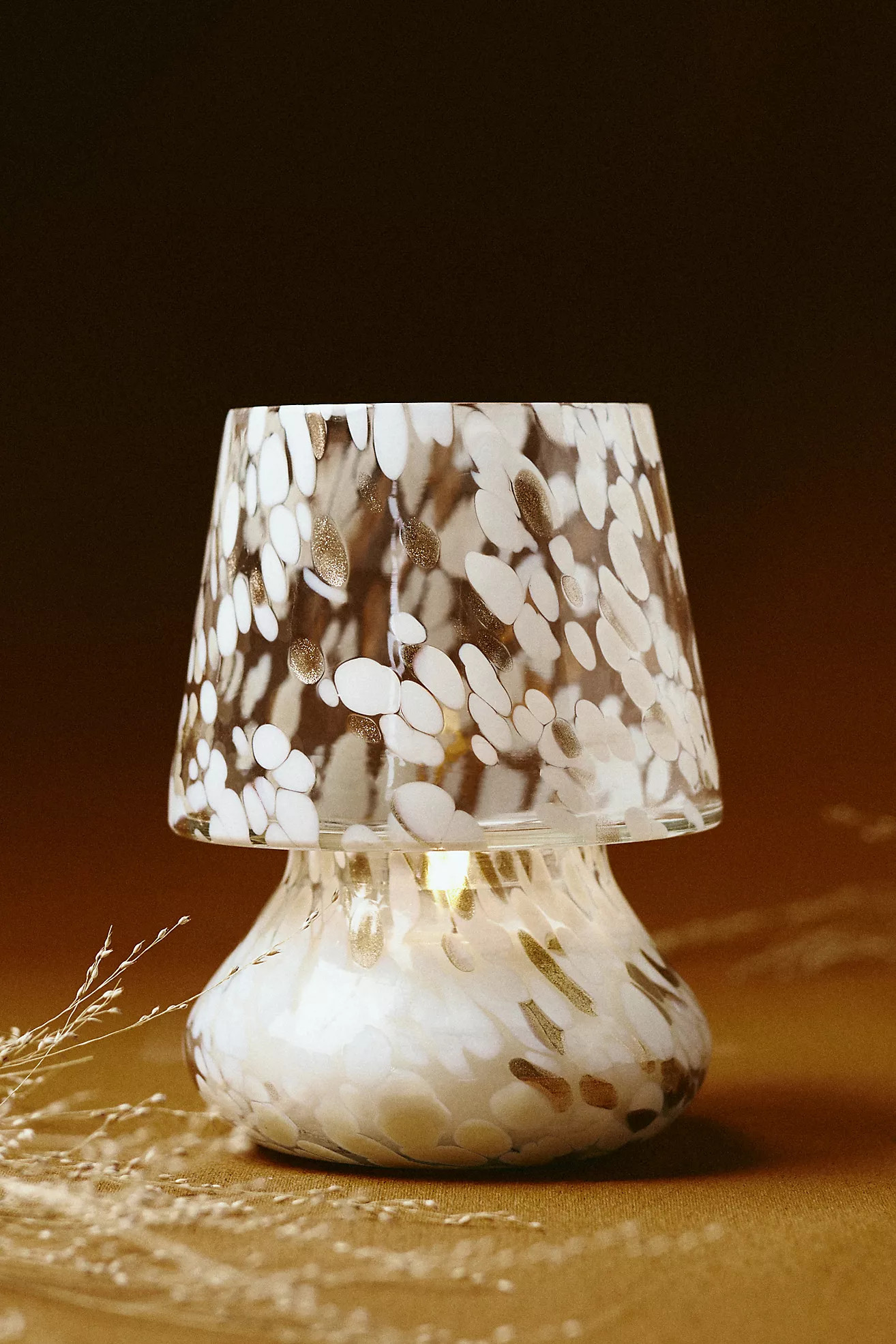 Cheena Floral Dark Berry & Amber Mushroom Lamp Candle | Anthropologie (US)