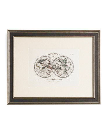 25x20 094 Framed Globe Map Wall Art | TJ Maxx