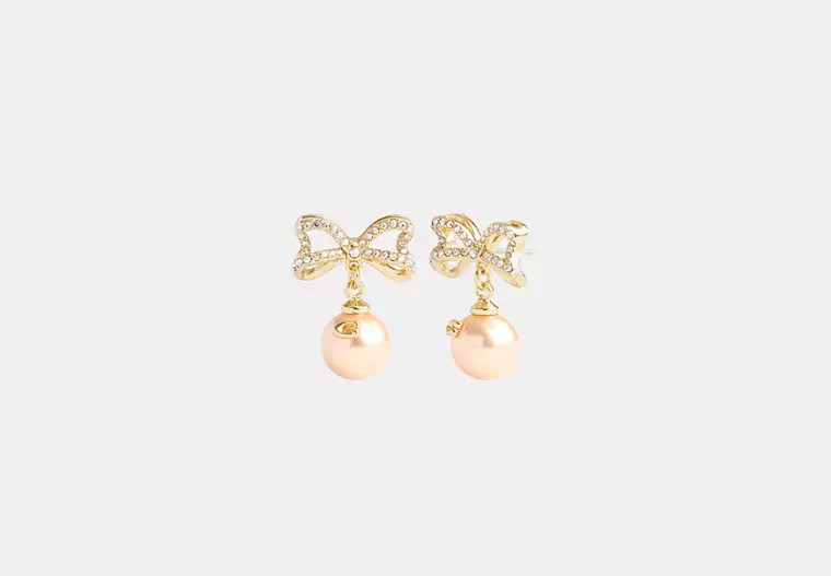 Bow Pearl Drop Earrings | Coach Outlet CA