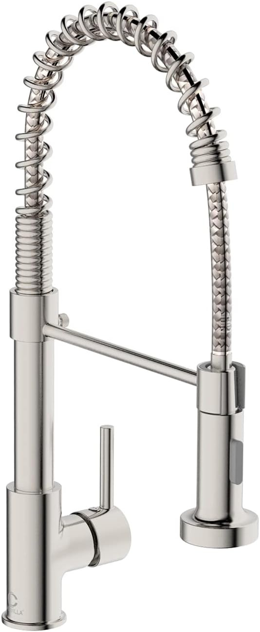 Kitchen Faucet, Commercial Kitchen Sink Faucets with Pull Down Sprayer, Stainless Steel Faucets f... | Amazon (US)