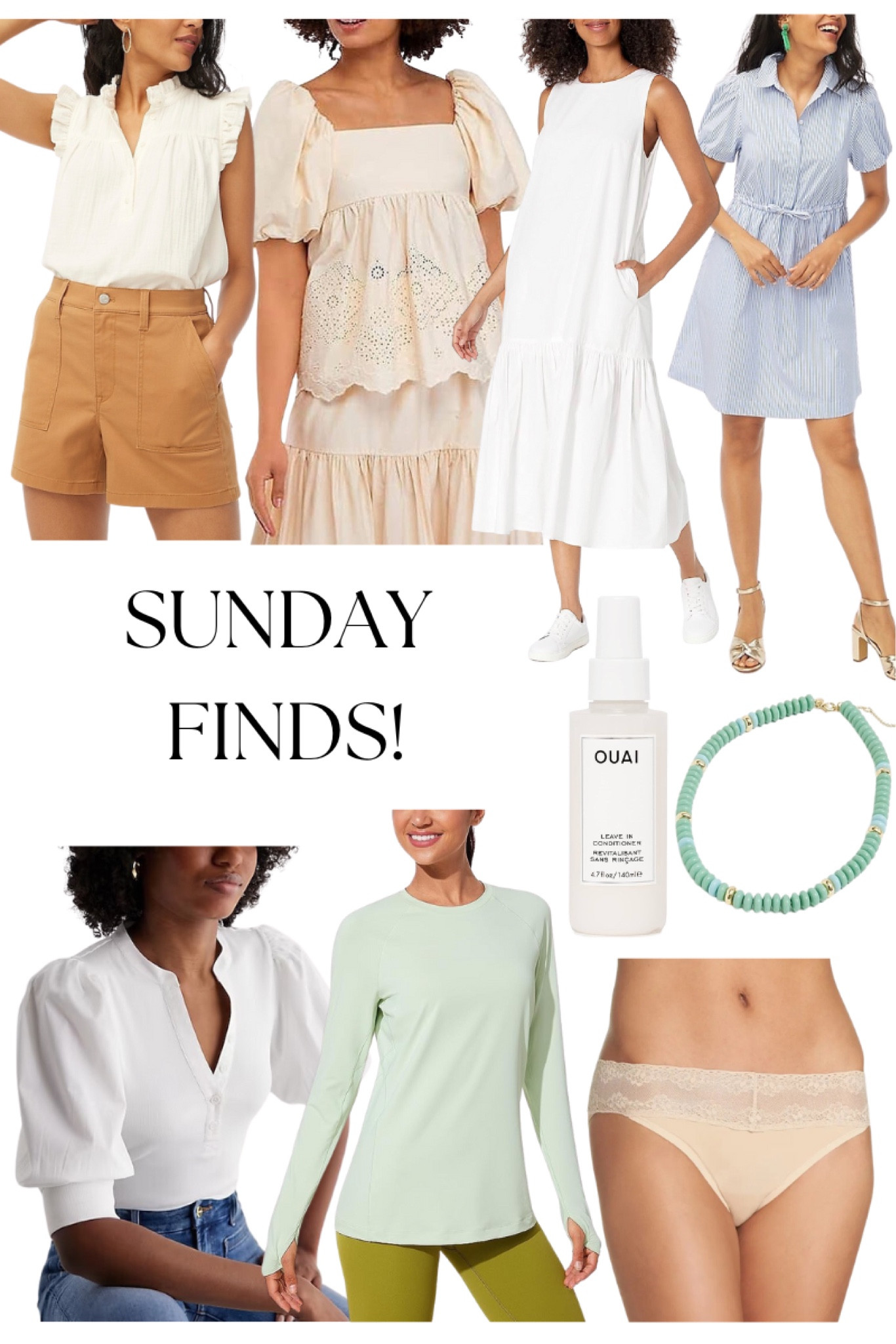 SUNDAY FINDS! New Jcrew factory arrivals this week, adore this puff sleeve top, Amazon dress, cute white top, crz athletic top, Ouai leave in conditioner, cute necklace and favorite undies on sale! 

#LTKstyletip #LTKxNSale #LTKbeauty