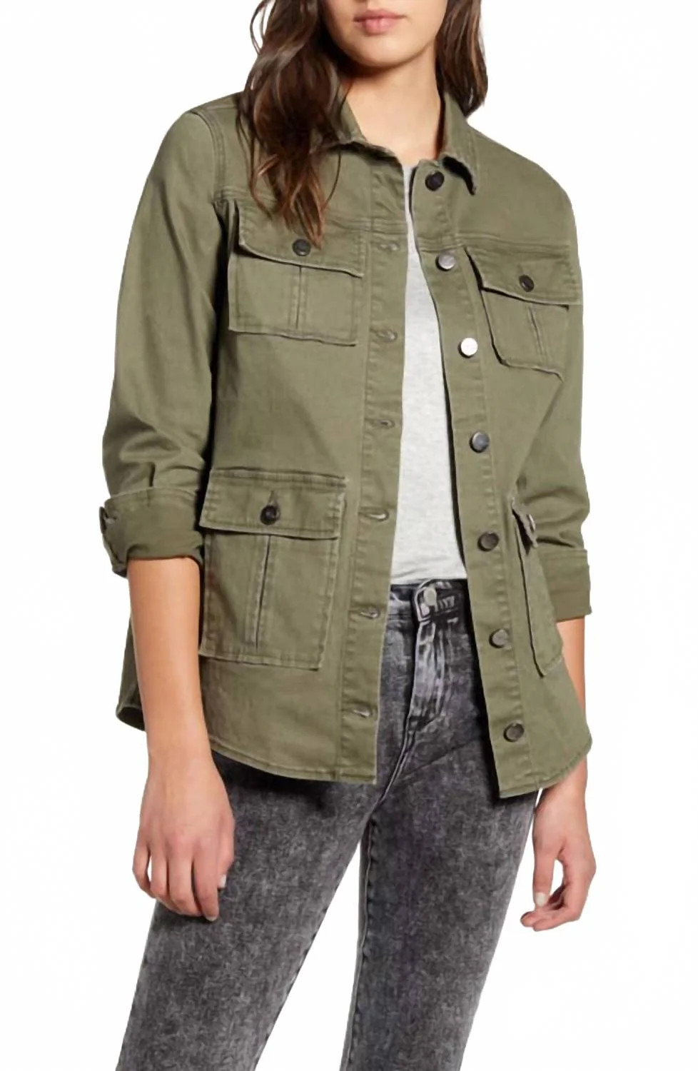 Missy Utilty Jacket In Olive | Shop Simon