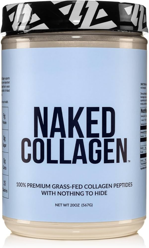 Naked Collagen Peptides Protein Powder, 60 Servings, Pasture-Raised, Unflavored Grass-Fed Hydroly... | Amazon (US)
