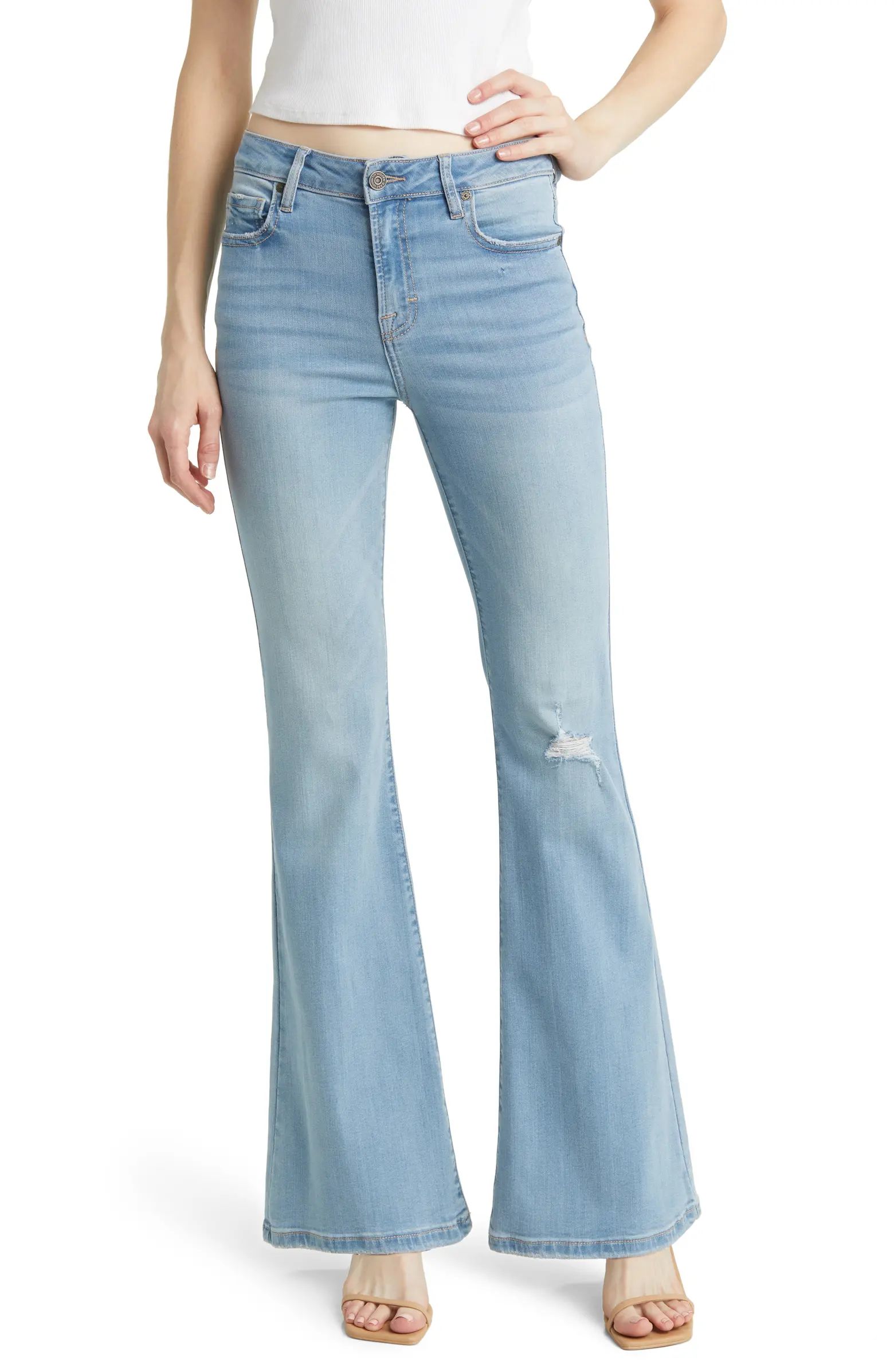 HIDDEN JEANS Distressed Flare Jeans | Nordstrom | Nordstrom