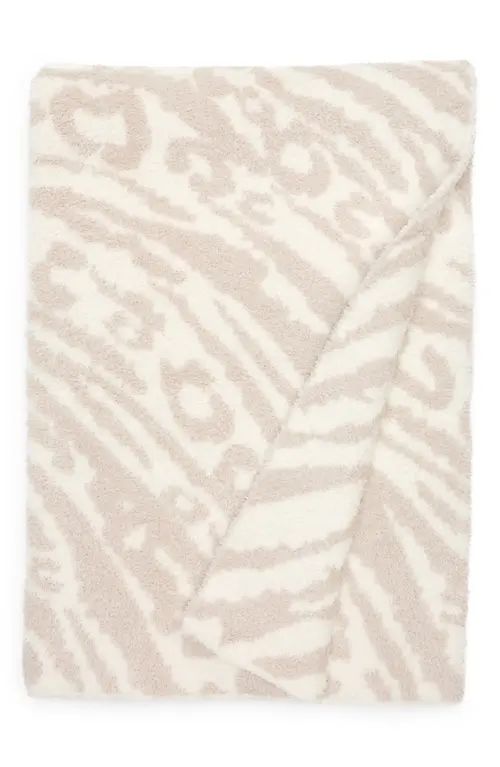 barefoot dreams CozyChic™ Leopard Stripe Throw Blanket in Cream/Stone at Nordstrom | Nordstrom