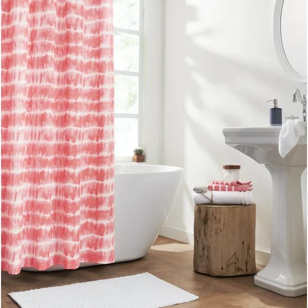 Gap Home Tie Dye Organic Cotton Shower Curtain Coral 72"x72" - Walmart.com | Walmart (US)