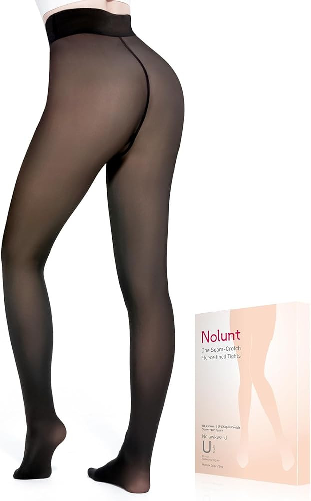 Women Fleece Lined Tights,Fake Translucent Warm Pantyhose Leggings Fleece Lined Thermal Tights fo... | Amazon (US)