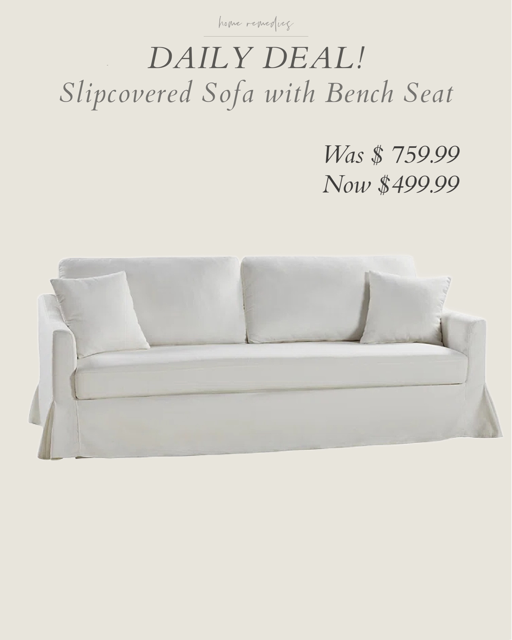 Run! This beautiful slipcovered sofa is just $500! The reviews are great and the removable slipcover is a huge bonus! living room, dorm room, family room, guest room, home office, den


#LTKStyleTip #LTKSaleAlert #LTKHome