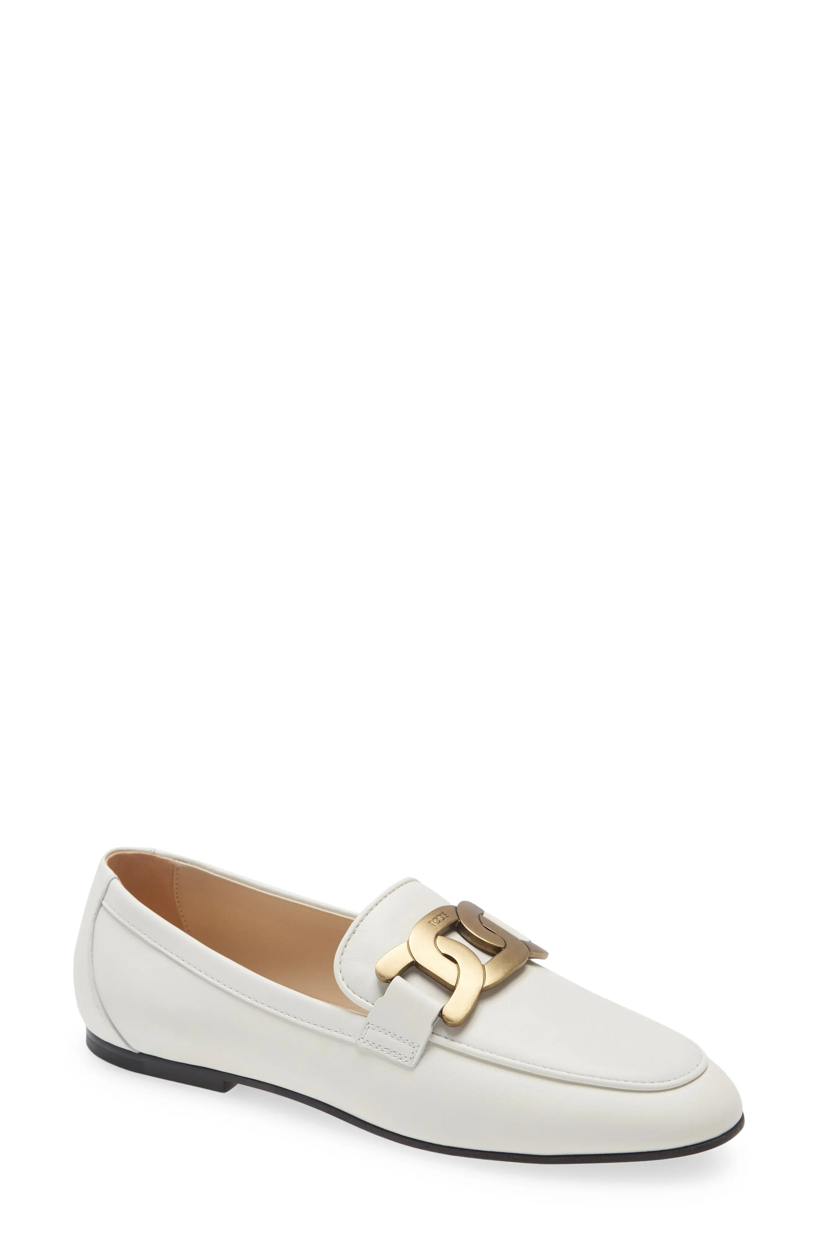 Women's Tod's Kate Chain Detail Loafer, Size 8US - White | Nordstrom