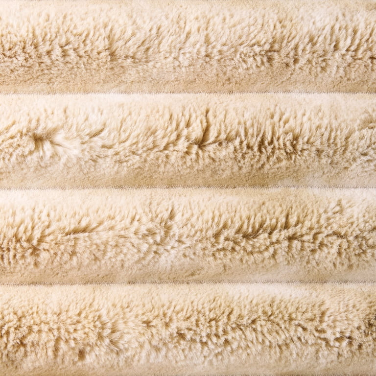 Better Homes & Gardens Channel Dyed Vanilla Dream Faux Fur Oversized Throw, 50" x 72" | Walmart (US)