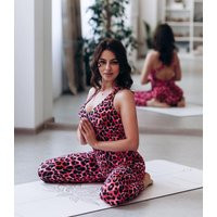 Hot Pink Leopard Cotton Bodysuit For Yoga, Pilates, Aerial Gymnastics, Sports Catsuit Women, Gifts Women Premium Quality | Etsy (US)