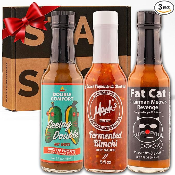 Hot Ones Season 24 Warmup Pack, Hot Sauce Gift Pack With Seeing Double Hot Sauce, Fermented Kimch... | Amazon (US)