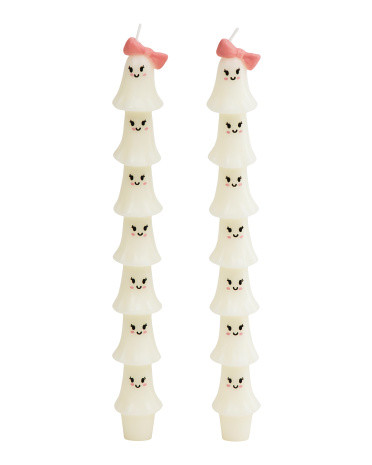 Set Of 2 Cutesy Ghost Taper Candles | TJ Maxx