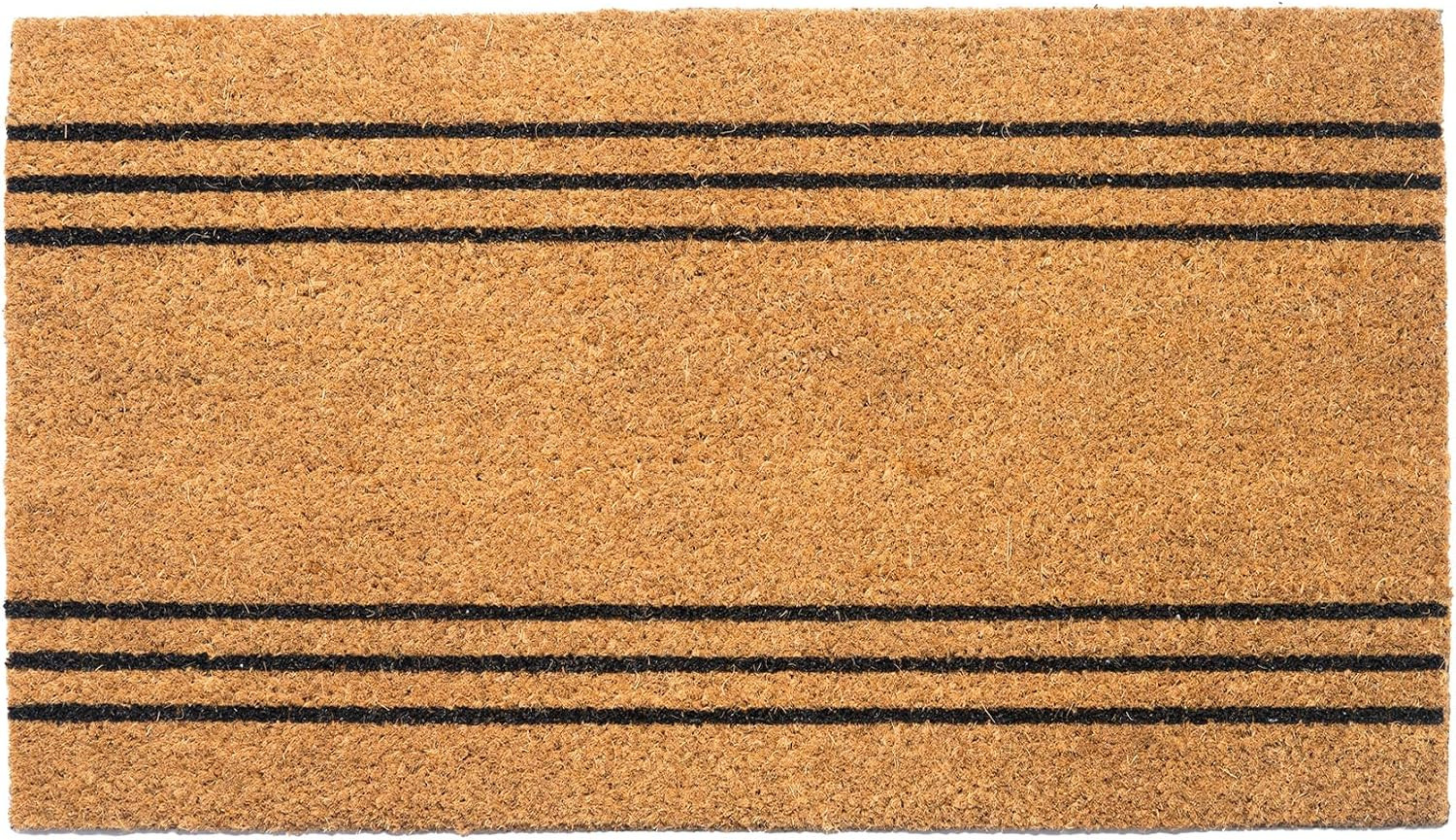 Coco Coir Door Mat Plain Welcome Mat with Stripes Beige 30x17 | Amazon (US)