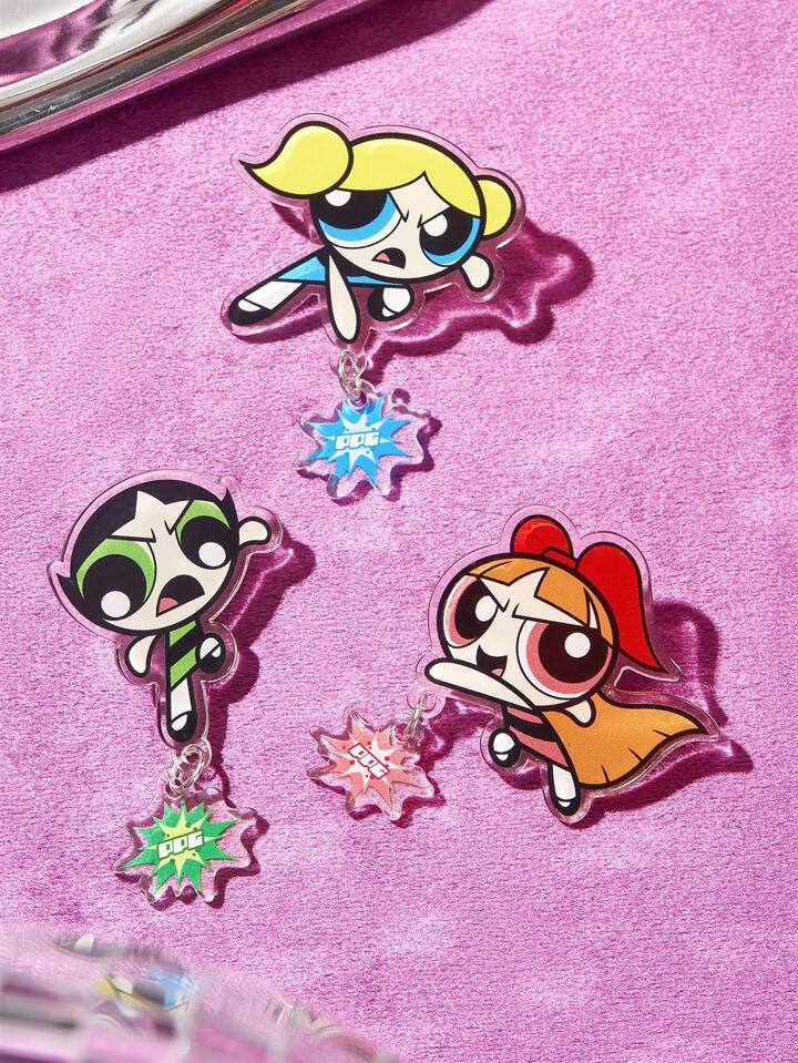 THE POWERPUFF GIRLS X SHEIN Fashionable Figure Design Brooch For Women For Daily Decoration | SHEIN