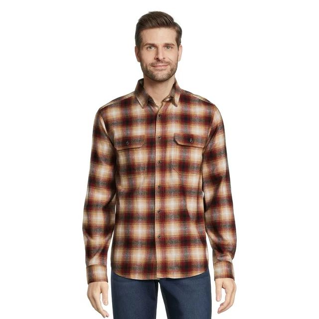 George Men's Long Sleeve Flannel Shirt, Sizes XS-3XLT | Walmart (US)