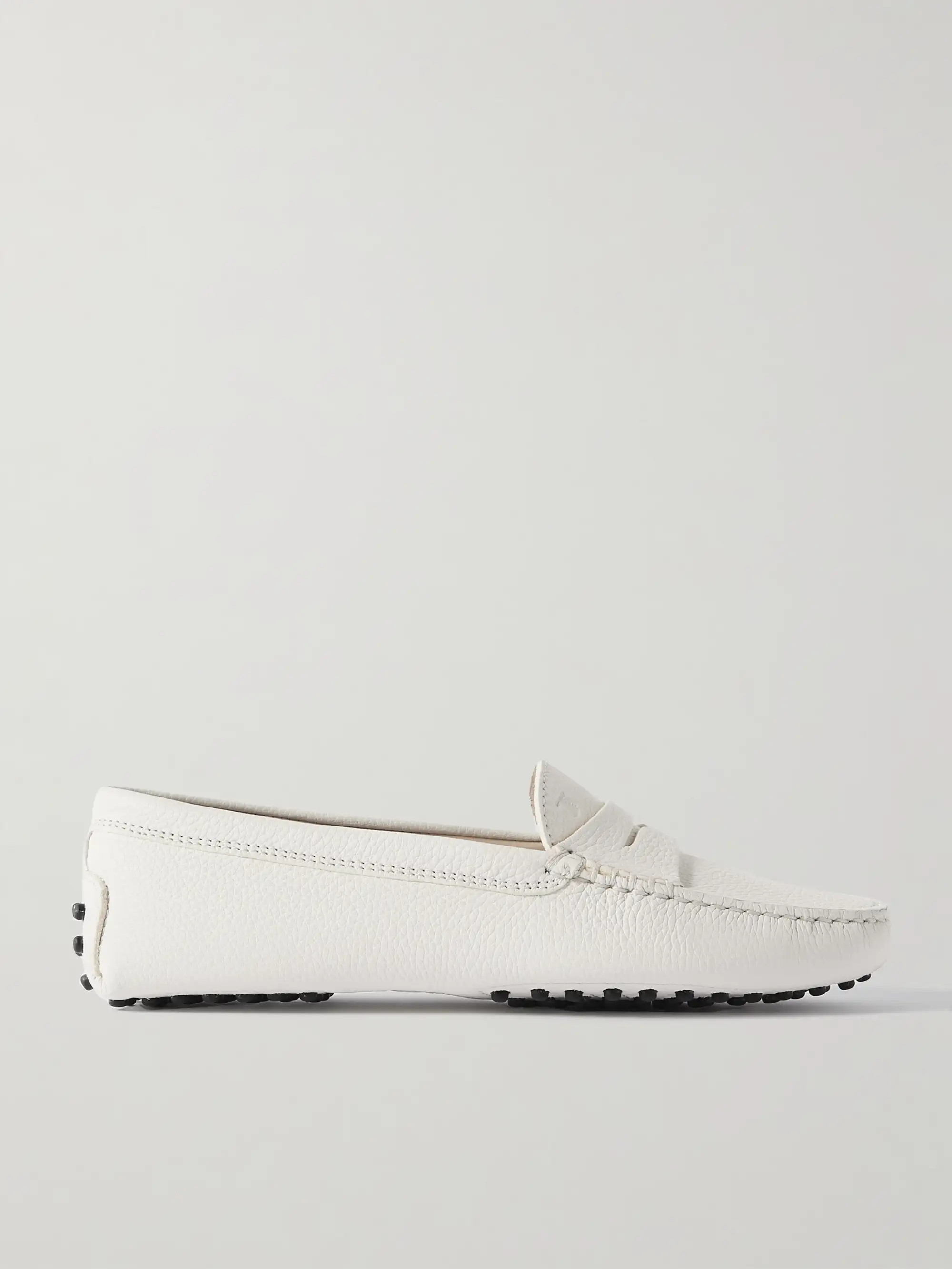 Gommini textured-leather loafers | NET-A-PORTER (US)