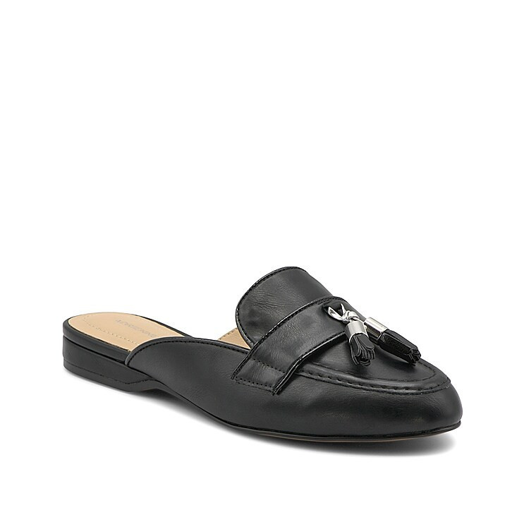 Adrienne Vittadini Saige Loafer Mule | Women's | Black | Size 8.5 | Flats | Loafers | DSW
