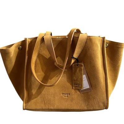 MARGOT NEW YORK JAMEE LEATHER SUEDE TAN DBL HANDLE TOTE BAG W/ WALLET NWT  | eBay | eBay US