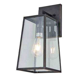 Allison 1-Light Imperial Black Wall Sconce with No Additional Features | The Home Depot
